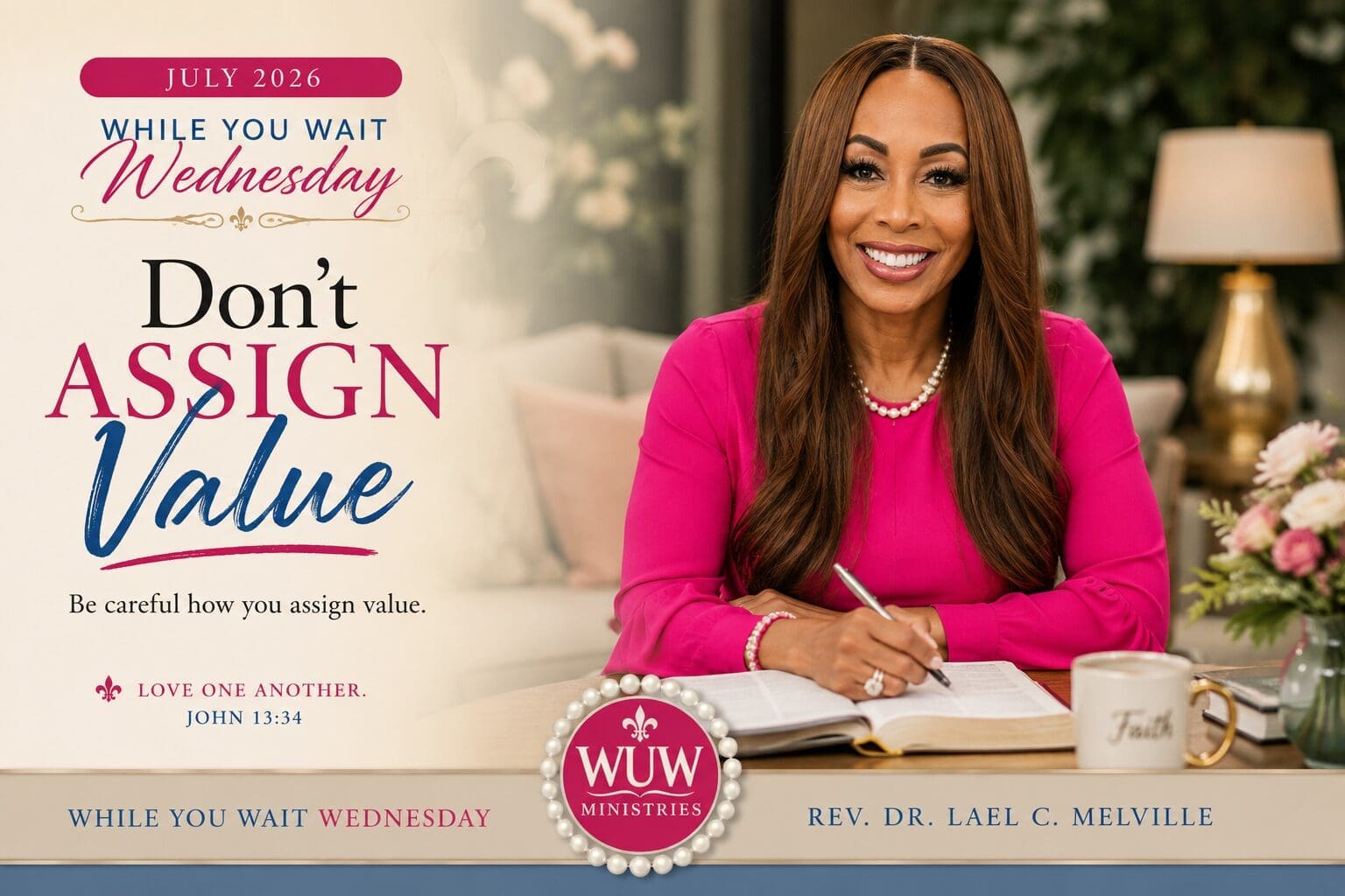 Rev. Dr. Lael C. Melville gathered with a diverse group of women in a sunlit garden courtyard, sharing prayer, encouragement, coffee, and conversation during the Prayer & Perspective devotional, "Help Is Holy Because People Matter."