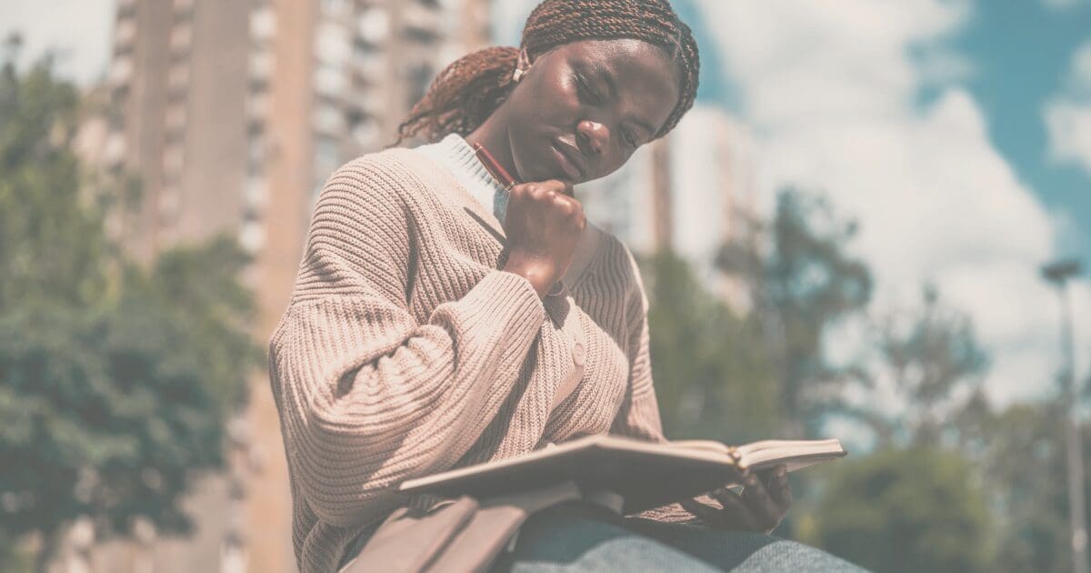 A woman in quiet reflection, for the Prayer & Perspective devotional "God Gives Wisdom When You Ask"