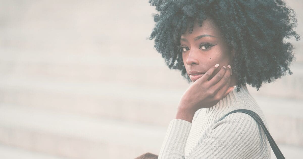 A woman resting in a peaceful, thoughtful moment, carrying that calm with her into what's next, for the Prayer & Perspective devotional "Carry His Peace Into the Weekend"